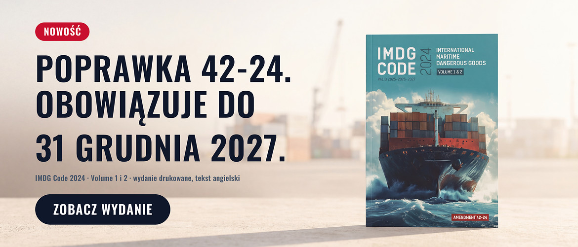 Kodeks IMDG 2024, poprawka 42-24, Volume 1 i 2, wydanie drukowane. Tekst obowiazujacy do 31 grudnia 2027.