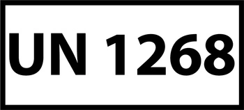 Nalepka ADR z numerem UN 1268 (FOLIA) 12x6cm (rolka po 250 sztuk nalepek)