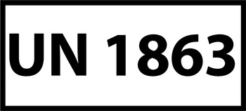 Nalepka ADR z numerem UN 1863 (FOLIA) 12x6cm (rolka po 250 sztuk nalepek)