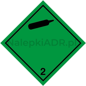 Nalepka ADR nr 2.2 - klasa 2 - Gazy Niepalne i Nietrujące - 25x25cm