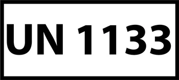 Nalepka ADR z numerem UN 1133 (FOLIA) 12x6cm (rolka po 250 sztuk nalepek)