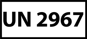 Nalepka ADR z numerem UN 2967 (FOLIA) 12x6cm (rolka po 250 sztuk nalepek)