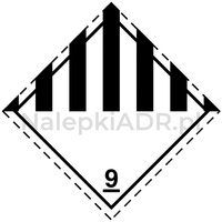 Nalepka ADR nr 9 (klasa 9) Różne materiały i przedmioty niebezpieczne (FOLIA) 10x10cm (rolka po 250 sztuk nalepek)