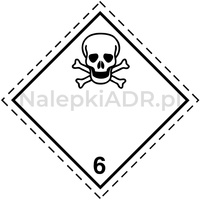 Nalepka ADR nr 6.1 - klasa 6.1 - Materiały trujące - 25x25cm