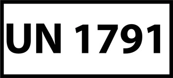 Nalepka ADR z numerem UN 1791 (FOLIA) 12x6cm (rolka po 250 sztuk nalepek)