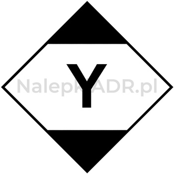 Nalepka LQ z literą Y - Ilości Ograniczone - Limited Quantities (FOLIA) 10x10cm (rolka po 250 sztuk nalepek)