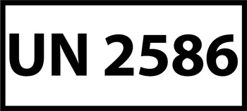 Nalepka ADR z numerem UN 2586 (FOLIA) 12x6cm (rolka po 250 sztuk nalepek)