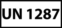 Nalepka ADR z numerem UN 1287 (FOLIA) 12x6cm (rolka po 250 sztuk nalepek)