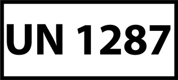 Nalepka ADR z numerem UN 1287 (FOLIA) 12x6cm (rolka po 250 sztuk nalepek)