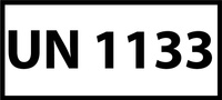 Nalepka ADR z numerem UN 1133 (FOLIA) 12x6cm (rolka po 250 sztuk nalepek)