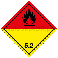 Nalepka ADR nr 5.2 - klasa 5.2 - Nadtlenki organiczne - 25x25cm