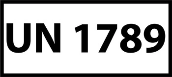 Nalepka ADR z numerem UN 1789 (FOLIA) 12x6cm (rolka po 250 sztuk nalepek)