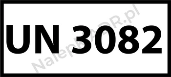Nalepka ADR z numerem UN 3082 (FOLIA) 12x6cm (rolka po 250 sztuk nalepek)