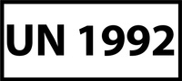 Nalepka ADR z numerem UN 1992 (FOLIA) 12x6cm (rolka po 250 sztuk nalepek)