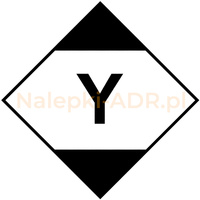 Nalepka LQ z literą Y - Ilości Ograniczone - Limited Quantities (FOLIA) 5x5cm (rolka po 500 sztuk nalepek)