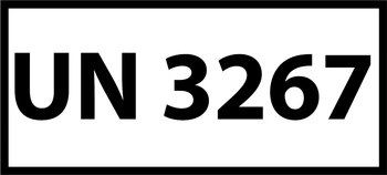 Nalepka ADR z numerem UN 3267 (FOLIA) 12x6cm (rolka po 250 sztuk nalepek)