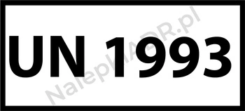 Nalepka ADR z numerem UN 1993 (FOLIA) 12x6cm (rolka po 250 sztuk nalepek)