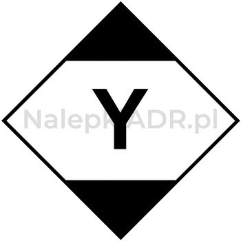 Nalepka LQ z literą Y - Ilości Ograniczone - Limited Quantities (FOLIA) 10x10cm (rolka po 250 sztuk nalepek)