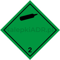 Nalepka ADR nr 2.2 - klasa 2 - Gazy Niepalne i Nietrujące - 25x25cm