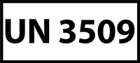 Nalepka ADR z numerem UN 3509 (FOLIA) 12x6cm (rolka po 250 sztuk nalepek)