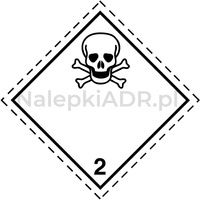 Nalepka ADR nr 2.3 - klasa 2 - Gazy Trujące (FOLIA) 10x10cm (rolka po 250 sztuk nalepek)