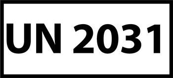 Nalepka ADR z numerem UN 2031 (FOLIA) 12x6cm (rolka po 250 sztuk nalepek)