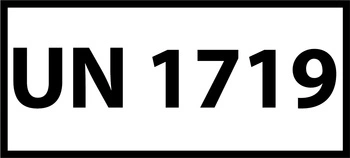 Nalepka ADR z numerem UN 1719 (FOLIA) 12x6cm (rolka po 250 sztuk nalepek)