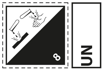 Nalepka nr 8 + Nalepka z literami UN (rolka po 250 szt.) FOLIA 160x110