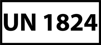 Nalepka ADR z numerem UN 1824 (FOLIA) 12x6cm (rolka po 250 sztuk nalepek)