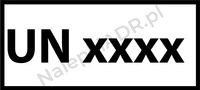 Nalepka ADR z numerem UN - dowolne cyfry (FOLIA) 11x6cm (opakowanie po 250 sztuk nalepek)