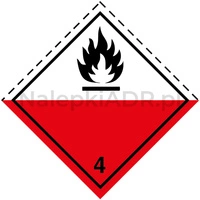 Nalepka ADR nr 4.2 - klasa 4.2 - Materiały samozapalne - 25x25cm