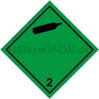 Nalepka ADR nr 2.2 - klasa 2 - Gazy Niepalne i Nietrujące - 25x25cm