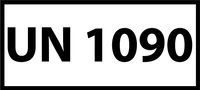 Nalepka ADR z numerem UN 1090 (FOLIA) 12x6cm (rolka po 250 sztuk nalepek)